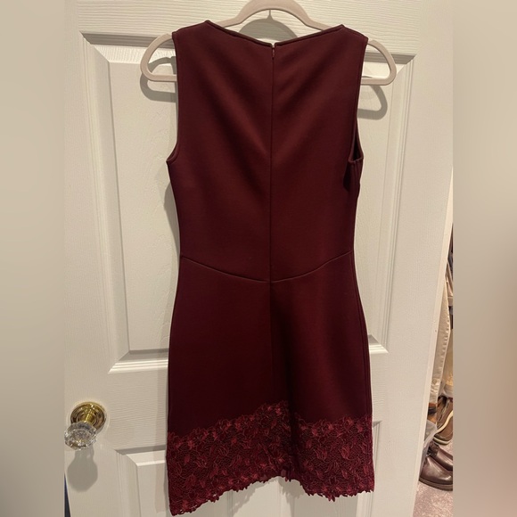 Reiss Womens Issy Floral Lace Neoprene Mini Dress Red Size 6 - Picture 3 of 6